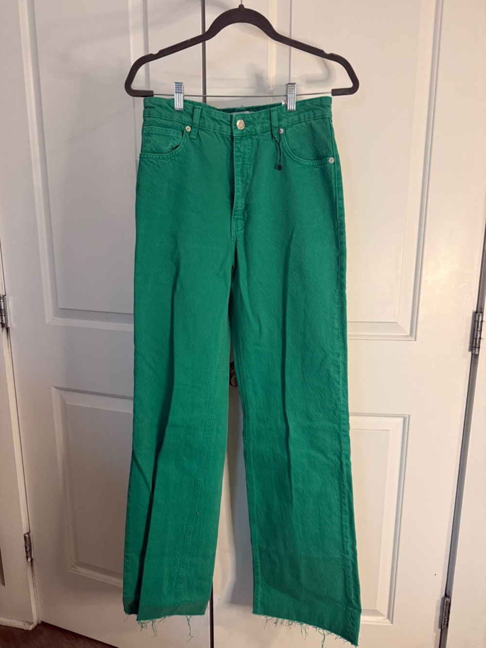 Zara Green Wide Leg Jeans